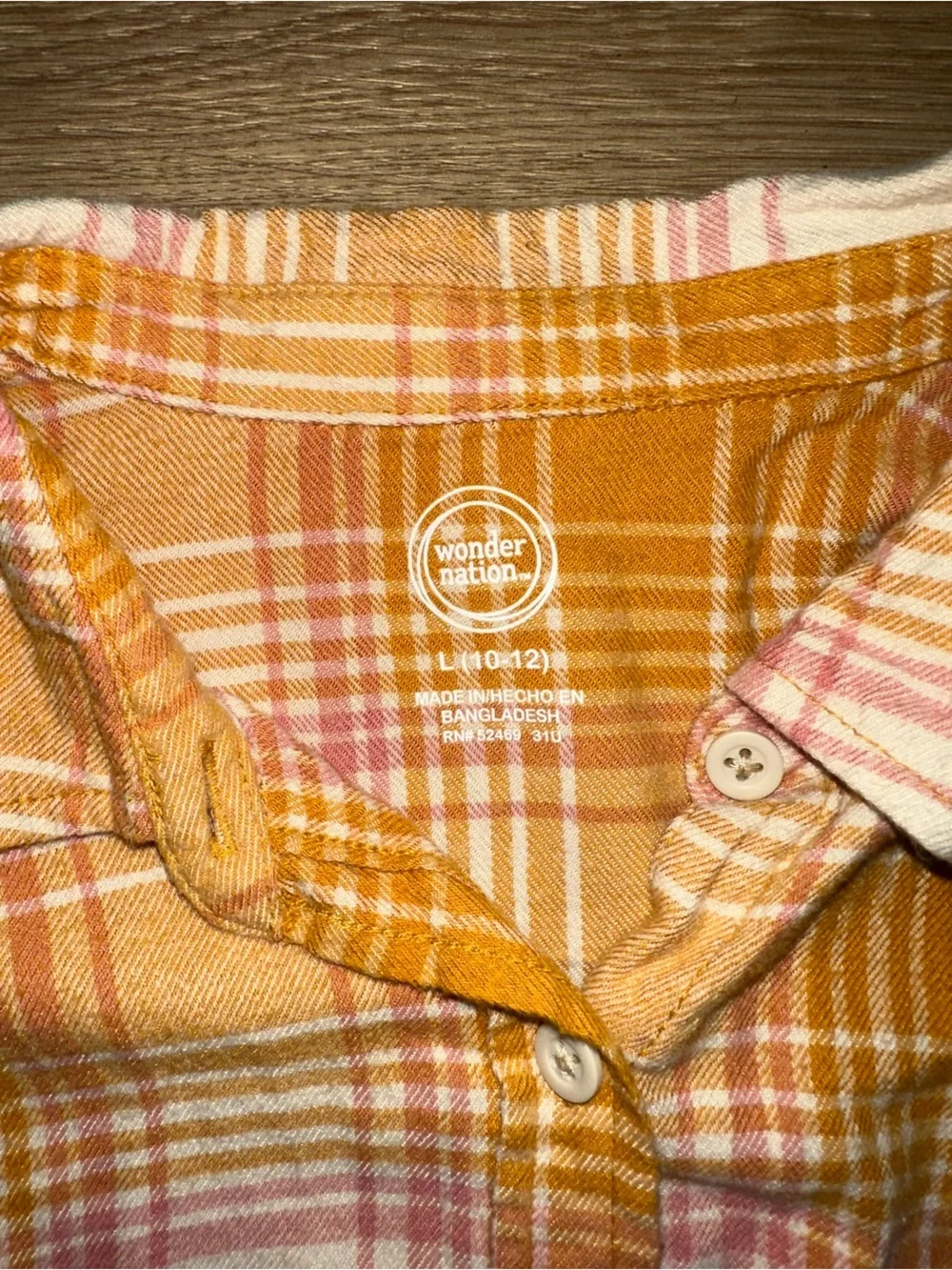 wonder nation Yellow and Pink Plaid Button-Front Shirt